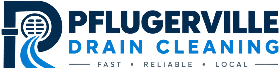 Pflugerville drain cleaning company logo with business name